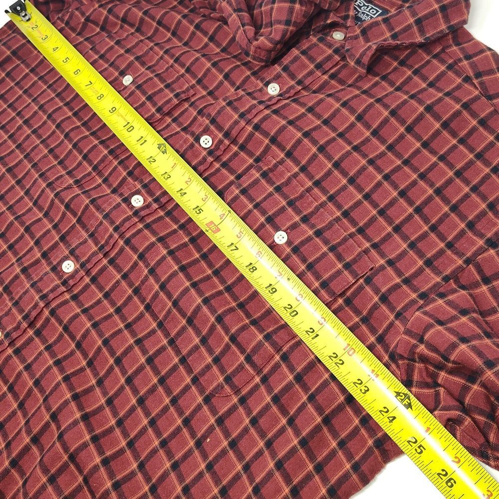 Polo Ralph Lauren Shirt Men's Sz Medium Whitfield Wool Blend Plaid‎ Button Up - Picture 2 of 5